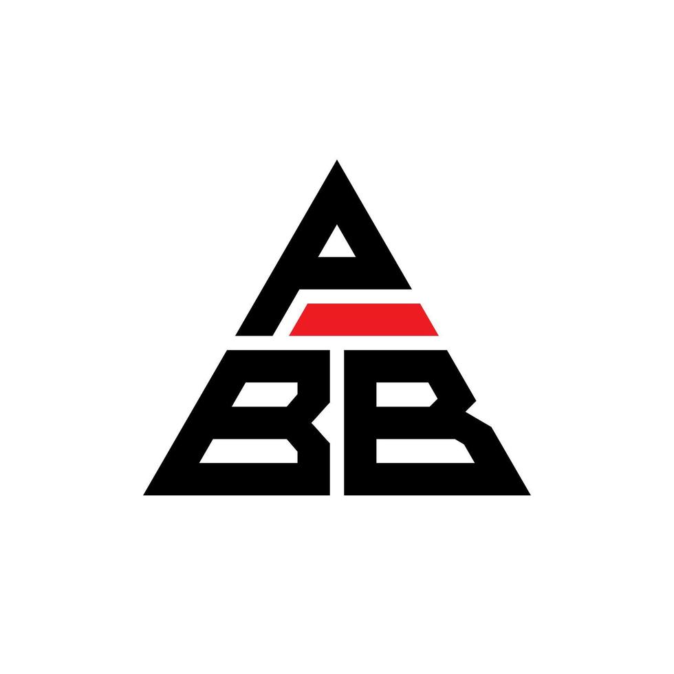 design de logotipo de letra triângulo pbb com forma de triângulo. monograma de design de logotipo de triângulo pbb. modelo de logotipo de vetor de triângulo pbb com cor vermelha. logotipo triangular pbb logotipo simples, elegante e luxuoso.