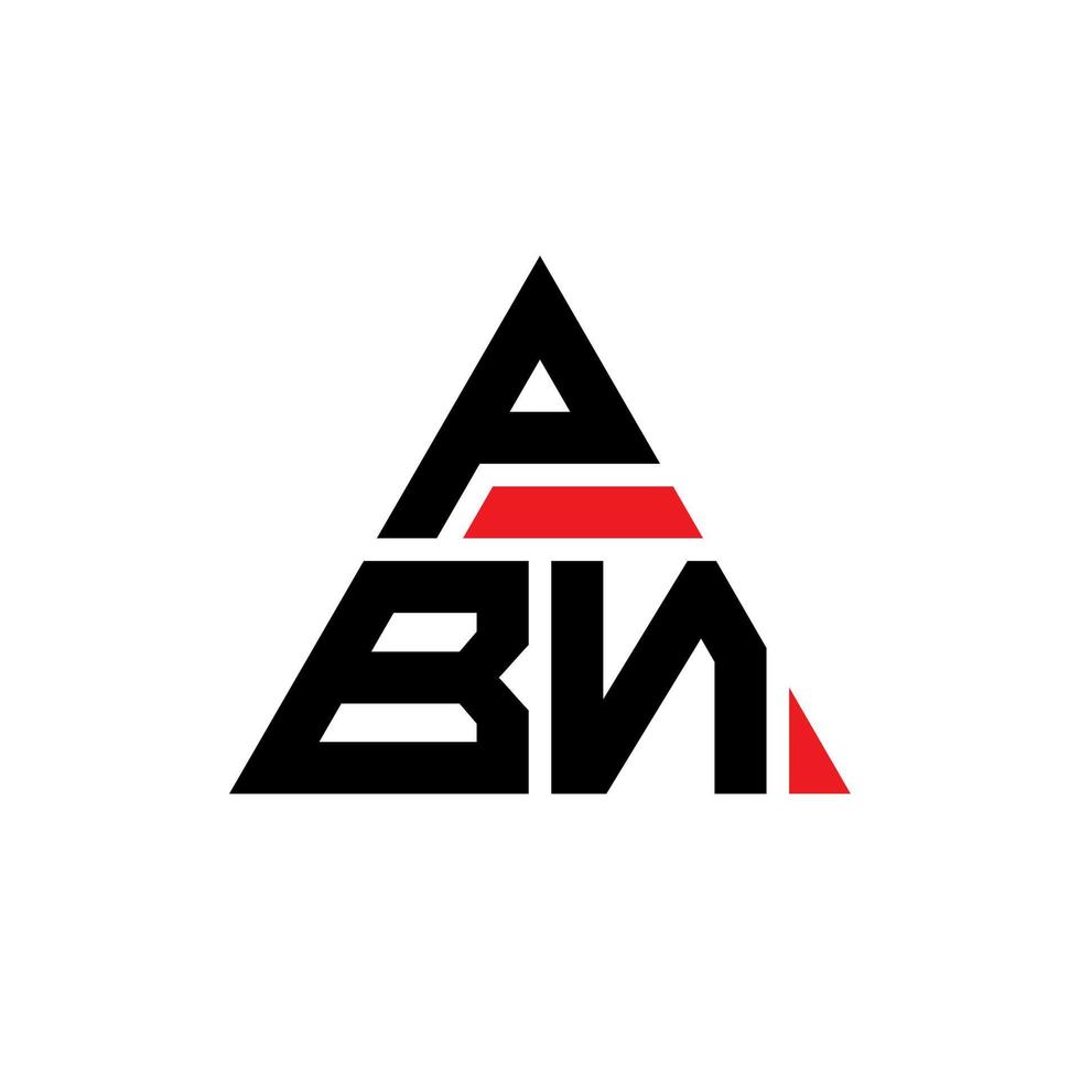 design de logotipo de letra triângulo pbn com forma de triângulo. monograma de design de logotipo de triângulo pbn. modelo de logotipo de vetor de triângulo pbn com cor vermelha. logotipo triangular pbn logotipo simples, elegante e luxuoso.