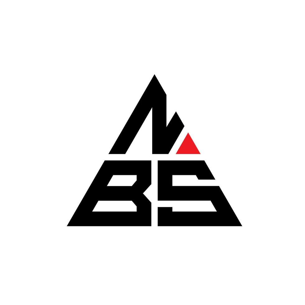 design de logotipo de letra de triângulo nbs com forma de triângulo. monograma de design de logotipo de triângulo nbs. modelo de logotipo de vetor de triângulo nbs com cor vermelha. nbs logotipo triangular logotipo simples, elegante e luxuoso.