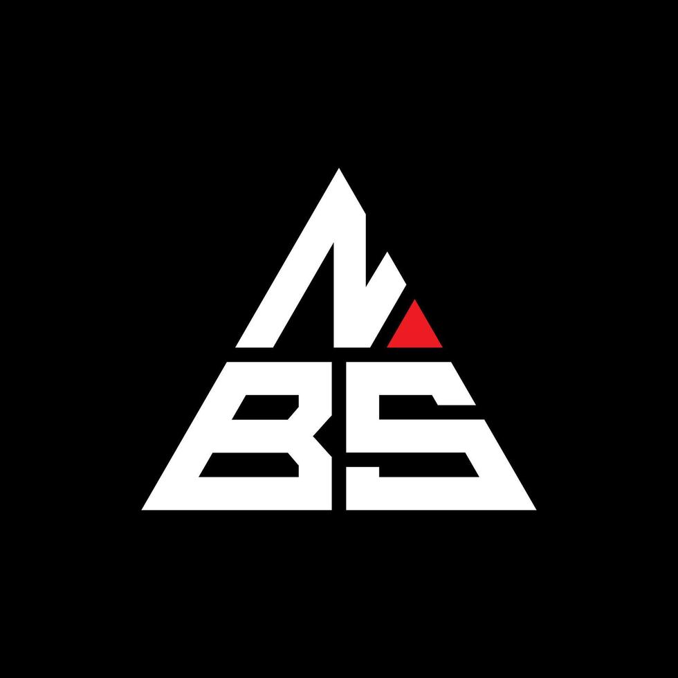 design de logotipo de letra de triângulo nbs com forma de triângulo. monograma de design de logotipo de triângulo nbs. modelo de logotipo de vetor de triângulo nbs com cor vermelha. nbs logotipo triangular logotipo simples, elegante e luxuoso.