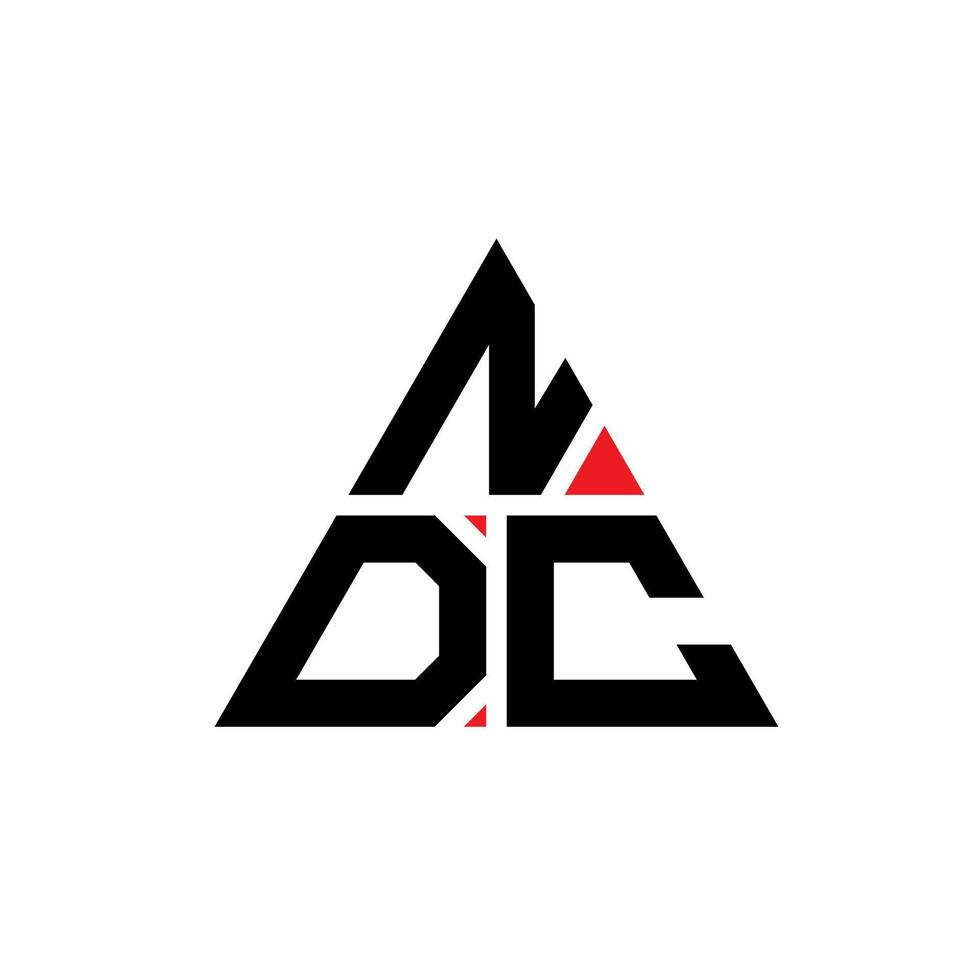 design de logotipo de letra triângulo ndc com forma de triângulo. monograma de design de logotipo de triângulo ndc. modelo de logotipo de vetor triângulo ndc com cor vermelha. logotipo triangular ndc logotipo simples, elegante e luxuoso.