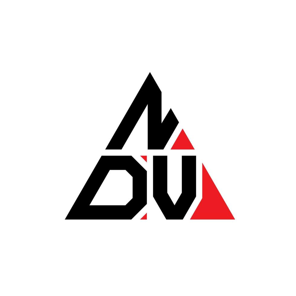 design de logotipo de letra de triângulo ndv com forma de triângulo. monograma de design de logotipo de triângulo ndv. modelo de logotipo de vetor de triângulo ndv com cor vermelha. ndv logotipo triangular logotipo simples, elegante e luxuoso.