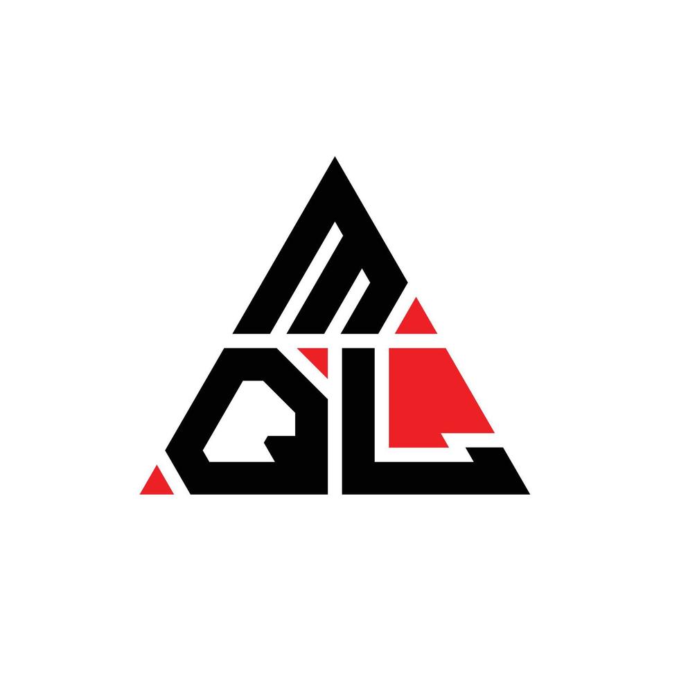 design de logotipo de letra de triângulo mql com forma de triângulo. monograma de design de logotipo de triângulo mql. modelo de logotipo de vetor de triângulo mql com cor vermelha. logotipo triangular mql logotipo simples, elegante e luxuoso.