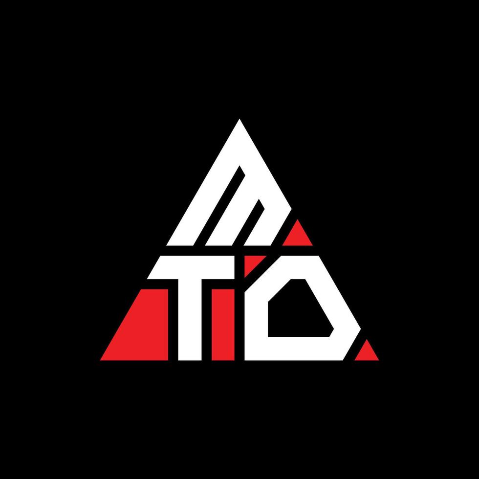 design de logotipo de letra de triângulo mto com forma de triângulo. monograma de design de logotipo de triângulo mto. modelo de logotipo de vetor de triângulo mto com cor vermelha. mto logotipo triangular logotipo simples, elegante e luxuoso.