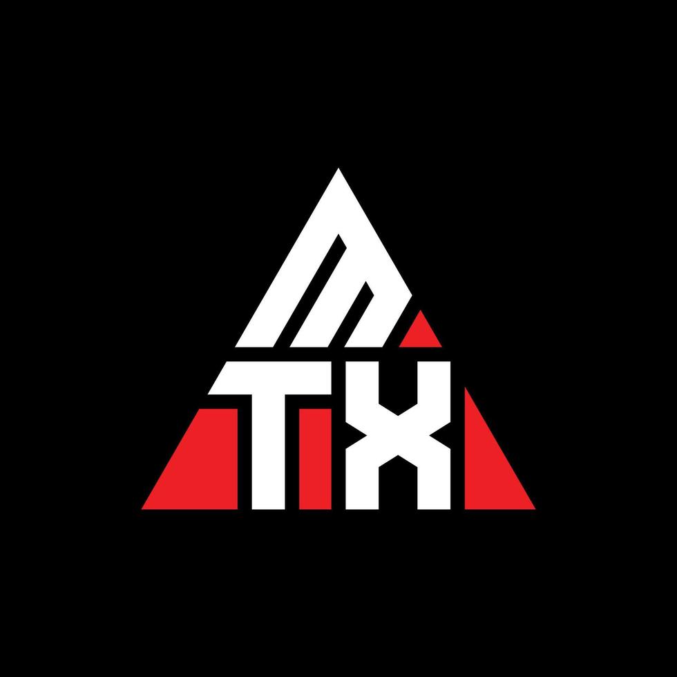 design de logotipo de letra de triângulo mtx com forma de triângulo. monograma de design de logotipo de triângulo mtx. modelo de logotipo de vetor mtx triângulo com cor vermelha. logotipo triangular mtx logotipo simples, elegante e luxuoso.