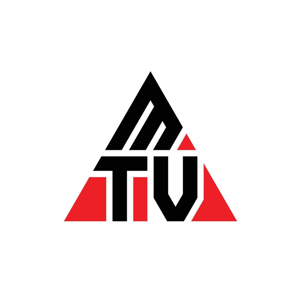 design de logotipo de letra triângulo mtv com forma de triângulo. monograma de design de logotipo de triângulo mtv. modelo de logotipo de vetor mtv triângulo com cor vermelha. logotipo triangular mtv logotipo simples, elegante e luxuoso.