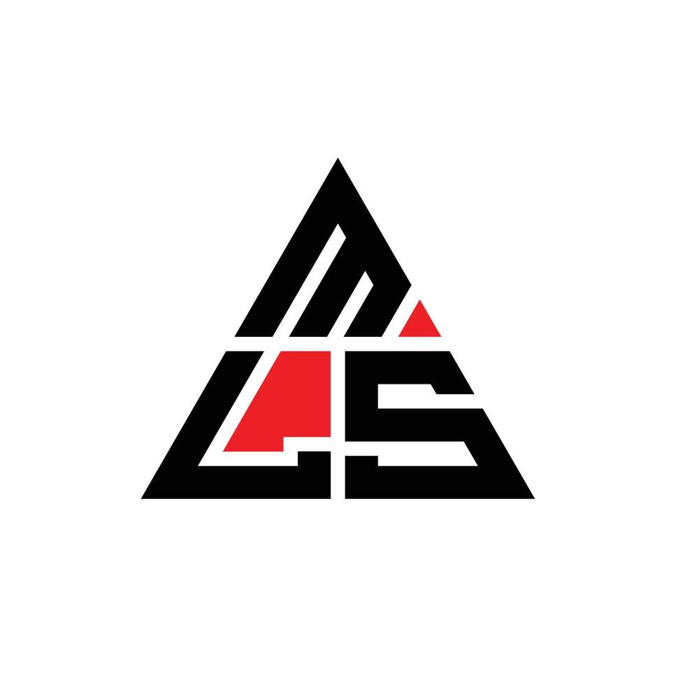 mls design de logotipo de letra de triângulo com forma de triângulo. monograma de design de logotipo de triângulo mls. modelo de logotipo de vetor de triângulo mls com cor vermelha. mls logotipo triangular logotipo simples, elegante e luxuoso.