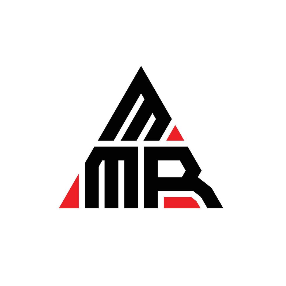 design de logotipo de letra de triângulo mmr com forma de triângulo. monograma de design de logotipo de triângulo mmr. modelo de logotipo de vetor de triângulo mmr com cor vermelha. logotipo triangular mmr logotipo simples, elegante e luxuoso.