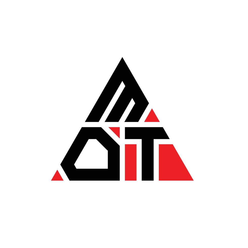 design de logotipo de carta de triângulo mot com forma de triângulo. monograma de design de logotipo de triângulo mot. modelo de logotipo de vetor de triângulo mot com cor vermelha. logotipo mot triangular logotipo simples, elegante e luxuoso.