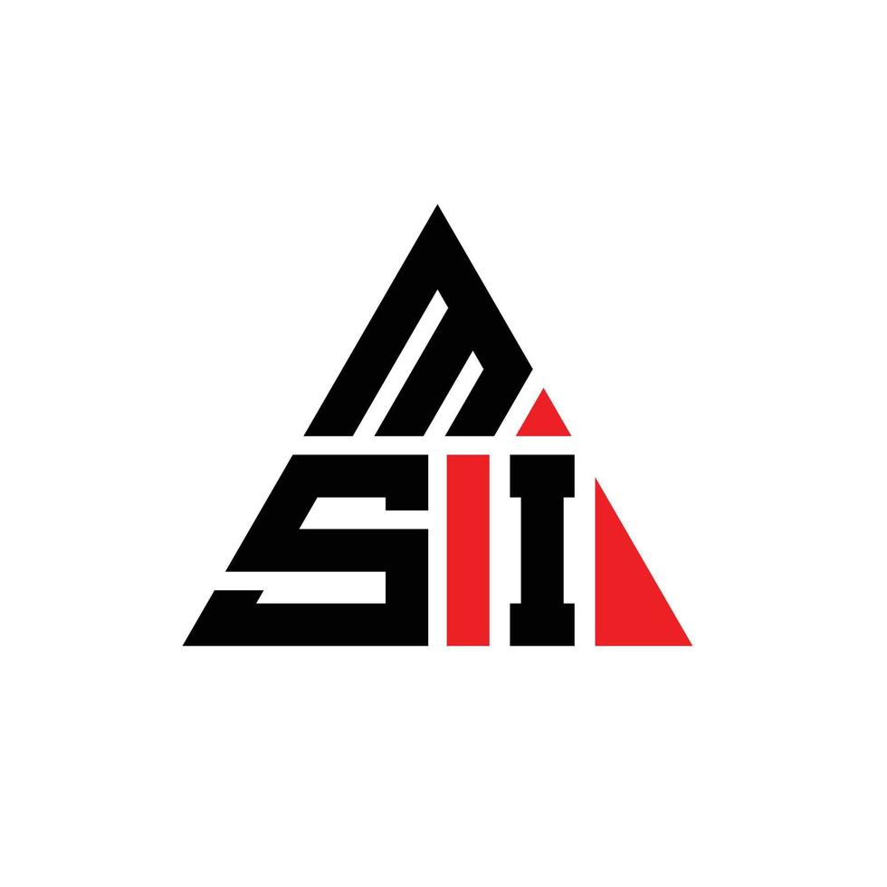 design de logotipo de letra de triângulo msi com forma de triângulo. monograma de design de logotipo de triângulo msi. modelo de logotipo de vetor de triângulo msi com cor vermelha. logotipo triangular msi logotipo simples, elegante e luxuoso.