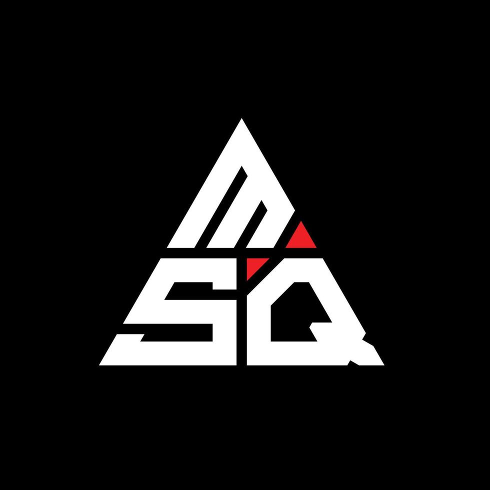 design de logotipo de letra de triângulo msq com forma de triângulo. monograma de design de logotipo de triângulo msq. modelo de logotipo de vetor de triângulo msq com cor vermelha. logotipo triangular msq logotipo simples, elegante e luxuoso.