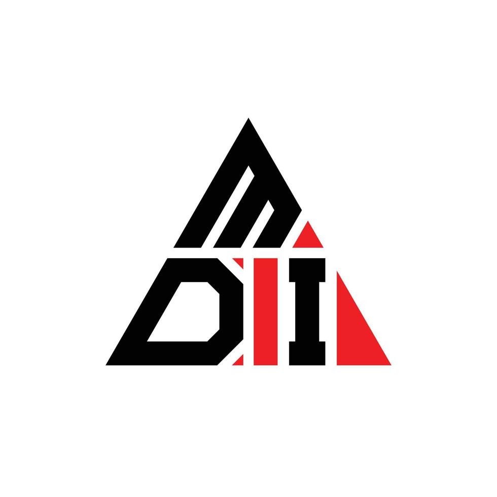 design de logotipo de letra de triângulo mdi com forma de triângulo. monograma de design de logotipo de triângulo mdi. modelo de logotipo de vetor mdi triângulo com cor vermelha. logotipo triangular mdi logotipo simples, elegante e luxuoso.