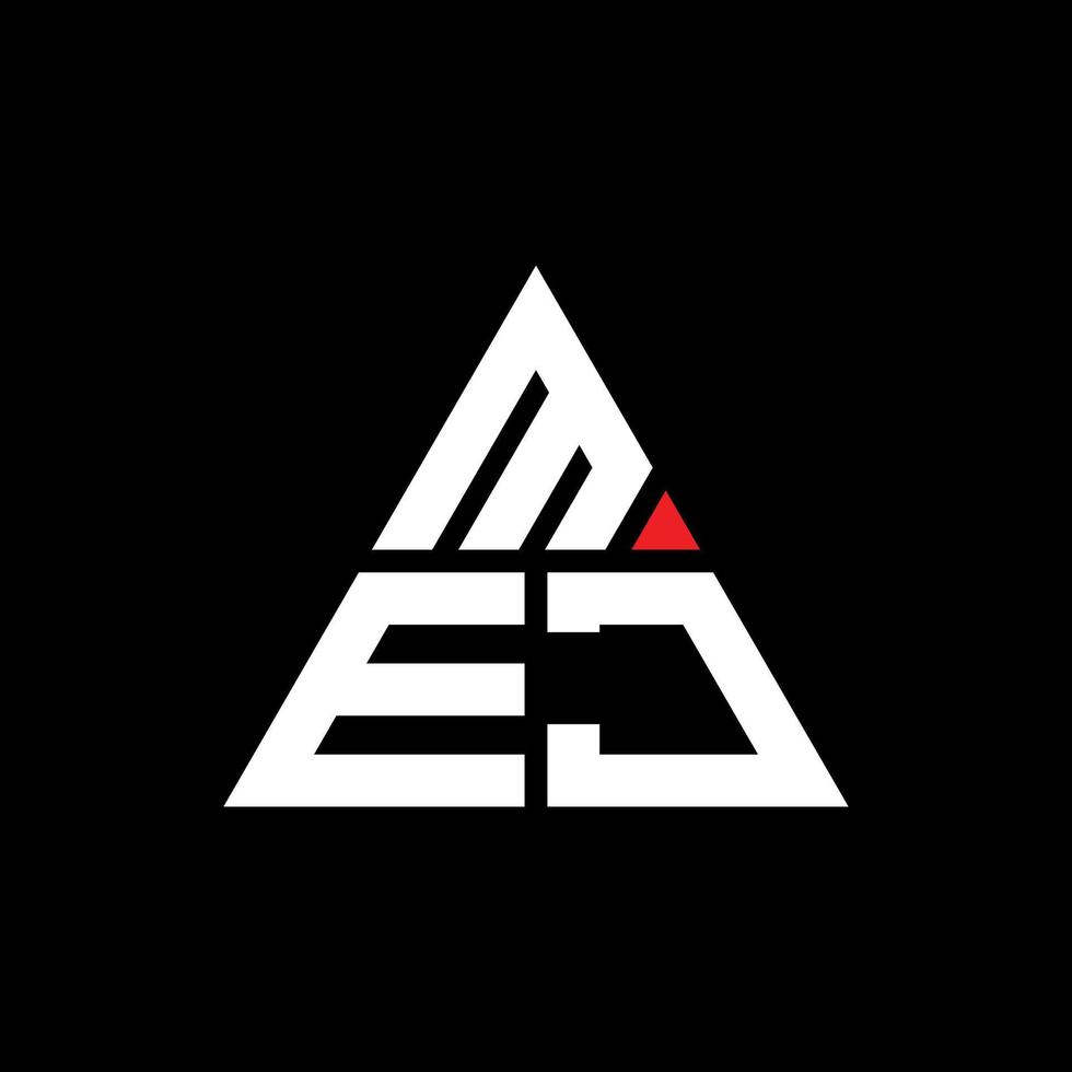 design de logotipo de letra de triângulo mej com forma de triângulo. monograma de design de logotipo de triângulo mej. modelo de logotipo de vetor de triângulo mej com cor vermelha. logotipo triangular mej logotipo simples, elegante e luxuoso.