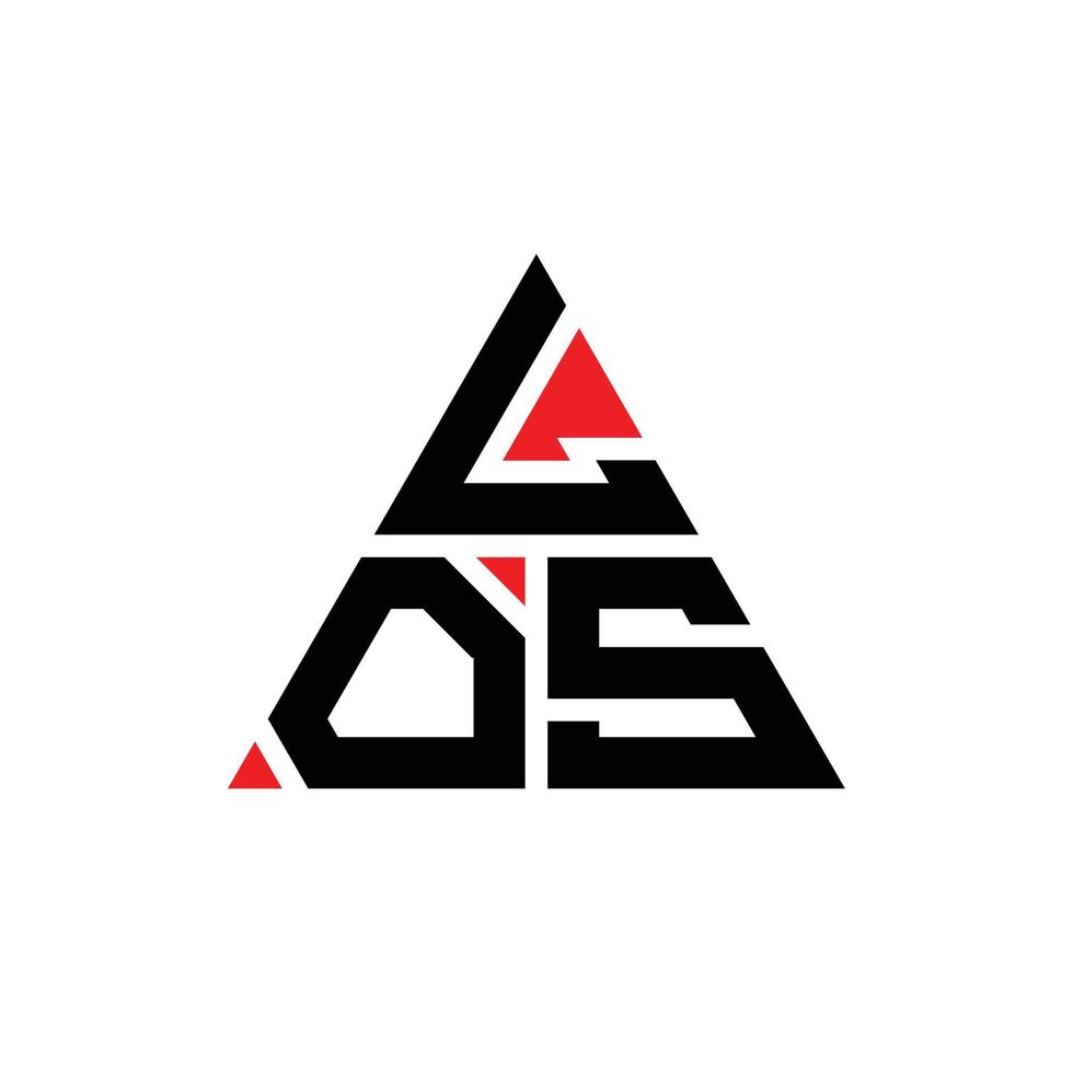 design de logotipo de letra triângulo los com forma de triângulo. monograma de design de logotipo de triângulo de Los Angeles. modelo de logotipo de vetor de triângulo de Los Angeles com cor vermelha. los triangular logo logo simples, elegante e luxuoso.