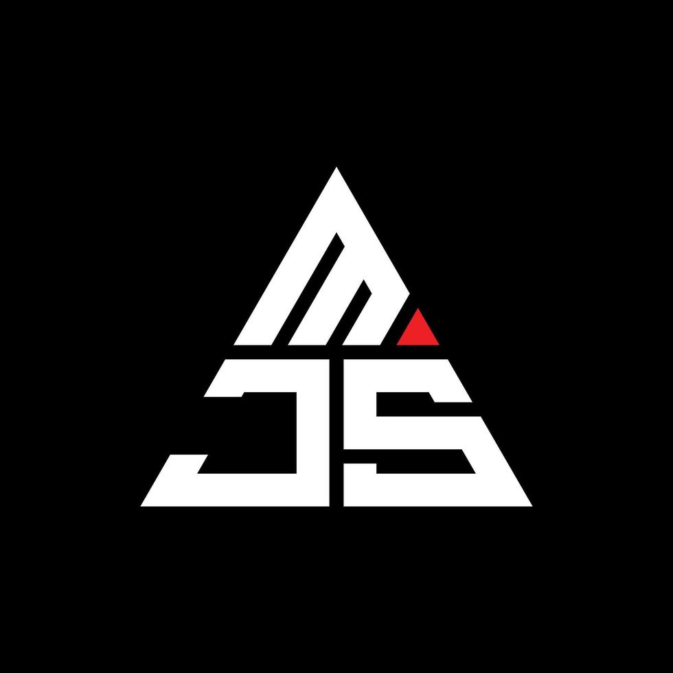 design de logotipo de letra de triângulo mjs com forma de triângulo. monograma de design de logotipo de triângulo mjs. modelo de logotipo de vetor de triângulo mjs com cor vermelha. logotipo triangular mjs logotipo simples, elegante e luxuoso.