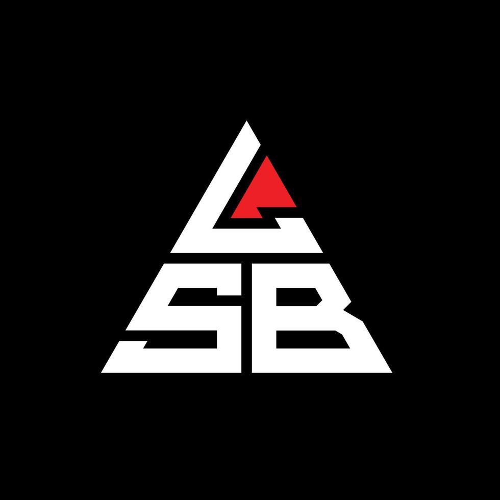 design de logotipo de letra de triângulo lsb com forma de triângulo. monograma de design de logotipo de triângulo lsb. modelo de logotipo de vetor de triângulo lsb com cor vermelha. lsb logotipo triangular logotipo simples, elegante e luxuoso.