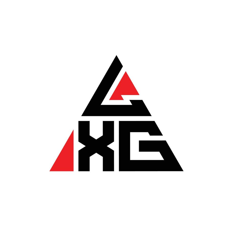 lxg design de logotipo de letra de triângulo com forma de triângulo. monograma de design de logotipo de triângulo lxg. modelo de logotipo de vetor triângulo lxg com cor vermelha. lxg logotipo triangular logotipo simples, elegante e luxuoso.