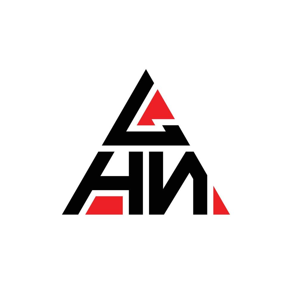 lhn design de logotipo de letra triangular com forma de triângulo. monograma de design de logotipo de triângulo lhn. modelo de logotipo de vetor de triângulo lhn com cor vermelha. lhn logotipo triangular logotipo simples, elegante e luxuoso.