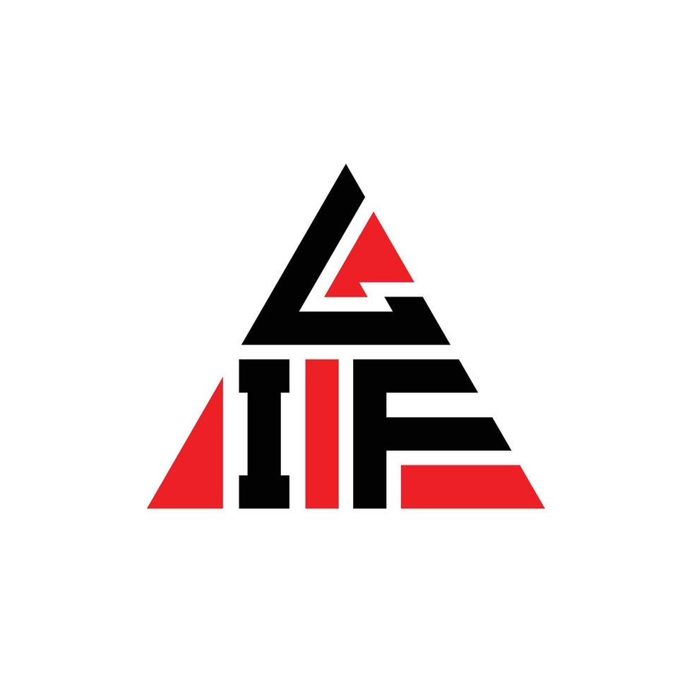 design de logotipo de letra triângulo lif com forma de triângulo. monograma de design de logotipo de triângulo lif. modelo de logotipo de vetor de triângulo lif com cor vermelha. lif logotipo triangular logotipo simples, elegante e luxuoso.
