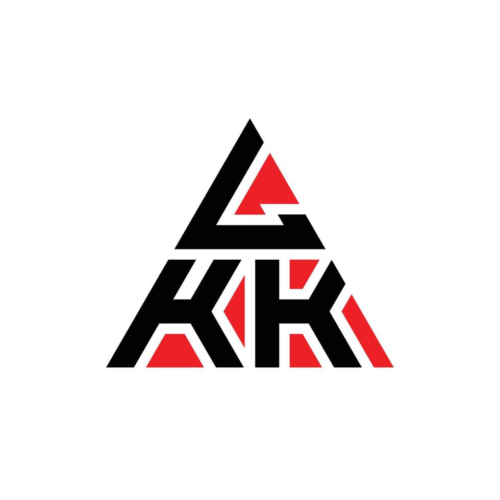 lkk design de logotipo de letra de triângulo com forma de triângulo. lkk monograma de design de logotipo de triângulo. modelo de logotipo de vetor de triângulo lkk com cor vermelha. lkk logotipo triangular logotipo simples, elegante e luxuoso.