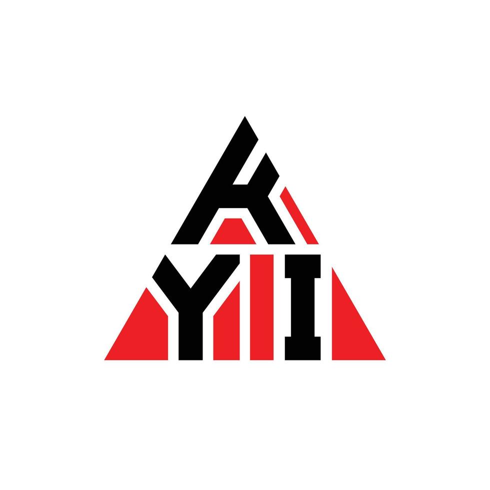 design de logotipo de letra triângulo kyi com forma de triângulo. monograma de design de logotipo de triângulo kyi. modelo de logotipo de vetor de triângulo kyi com cor vermelha. logotipo triangular kyi logotipo simples, elegante e luxuoso.