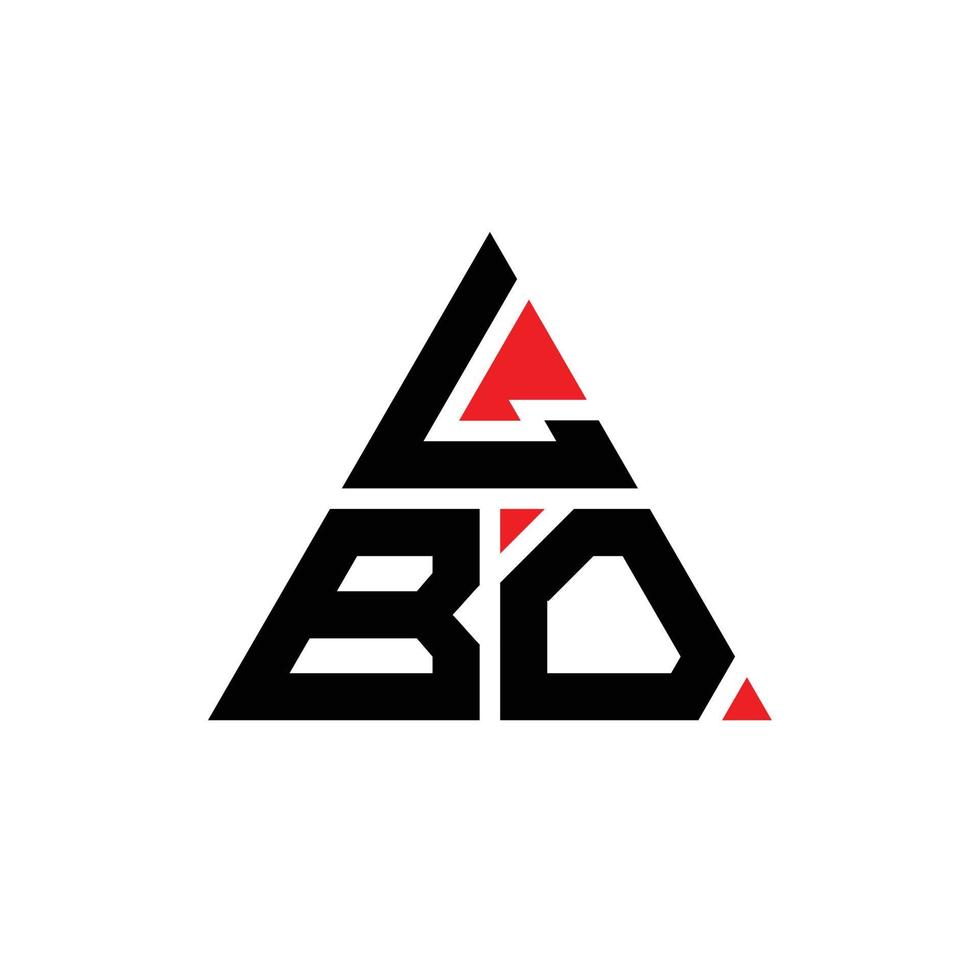 design de logotipo de letra de triângulo lbo com forma de triângulo. monograma de design de logotipo de triângulo lbo. modelo de logotipo de vetor lbo triângulo com cor vermelha. logotipo triangular lbo logotipo simples, elegante e luxuoso.