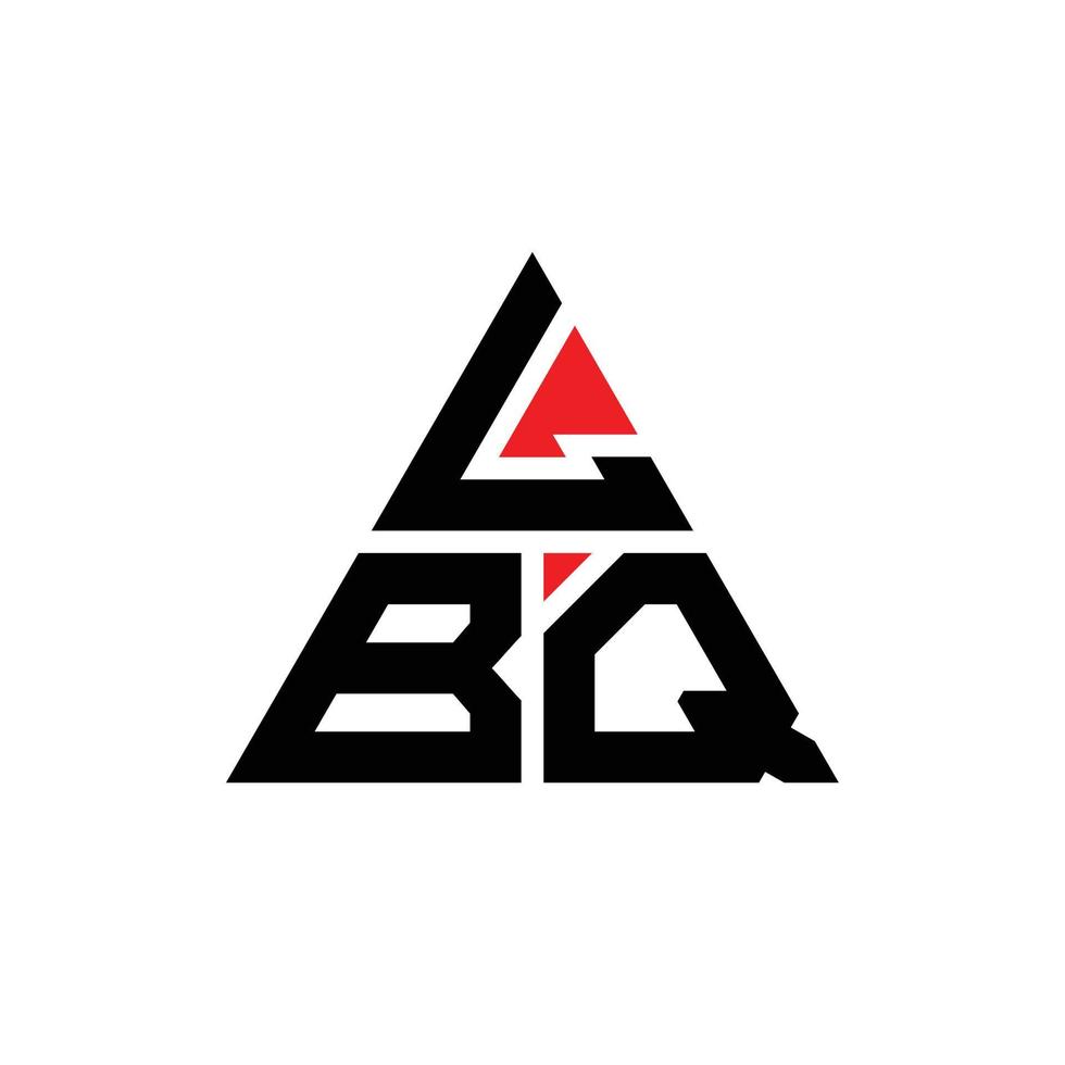design de logotipo de letra de triângulo lbq com forma de triângulo. monograma de design de logotipo de triângulo lbq. modelo de logotipo de vetor de triângulo lbq com cor vermelha. lbq logotipo triangular logotipo simples, elegante e luxuoso.