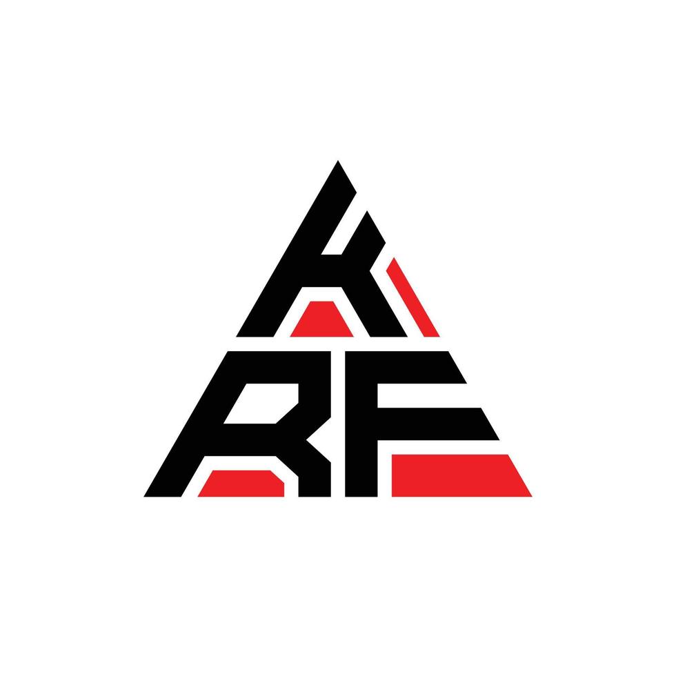 design de logotipo de letra triângulo krf com forma de triângulo. krf triângulo logotipo design monograma. modelo de logotipo de vetor de triângulo krf com cor vermelha. logotipo triangular krf logotipo simples, elegante e luxuoso.