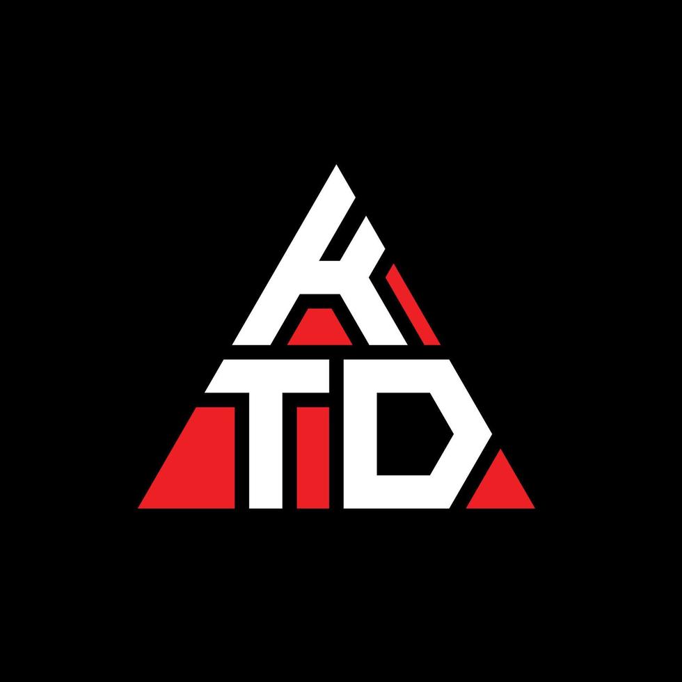 design de logotipo de letra de triângulo ktd com forma de triângulo. monograma de design de logotipo de triângulo ktd. modelo de logotipo de vetor de triângulo ktd com cor vermelha. ktd logotipo triangular simples, elegante e luxuoso.