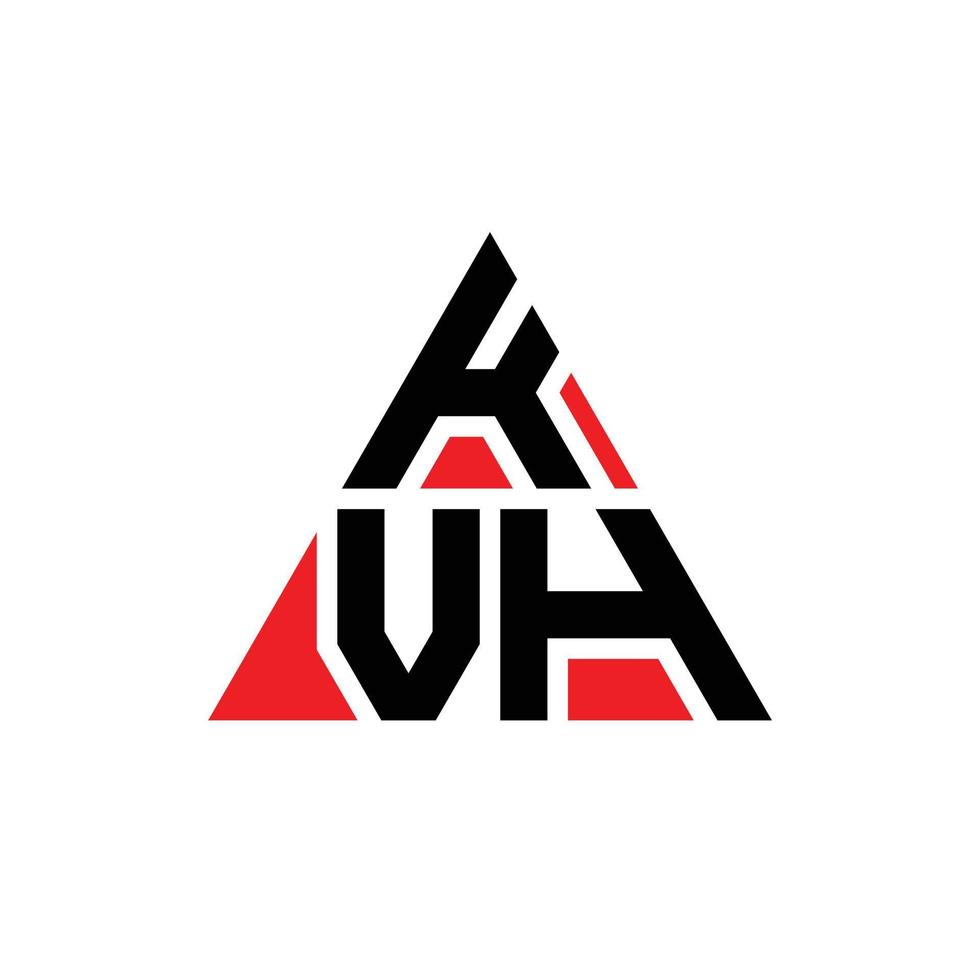design de logotipo de letra de triângulo kvh com forma de triângulo. monograma de design de logotipo de triângulo kvh. modelo de logotipo de vetor de triângulo kvh com cor vermelha. logotipo triangular kvh logotipo simples, elegante e luxuoso.
