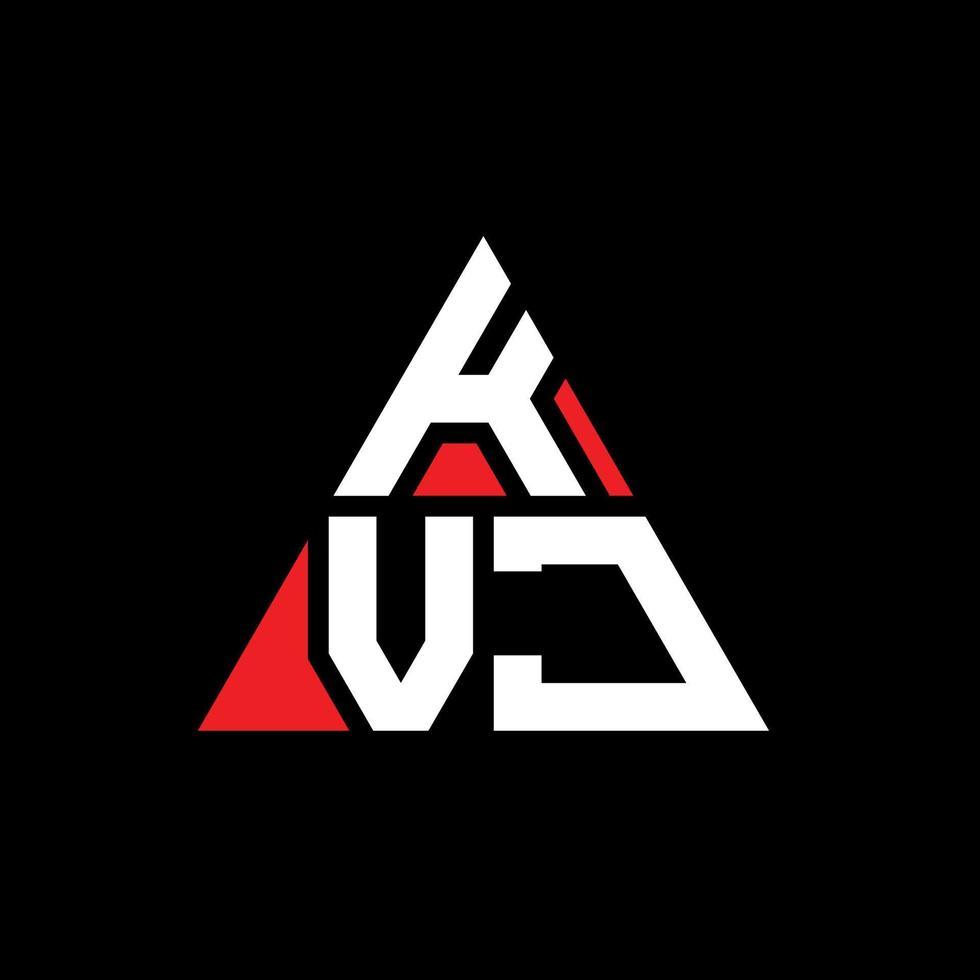 design de logotipo de letra de triângulo kvj com forma de triângulo. monograma de design de logotipo de triângulo kvj. modelo de logotipo de vetor de triângulo kvj com cor vermelha. kvj logotipo triangular logotipo simples, elegante e luxuoso.