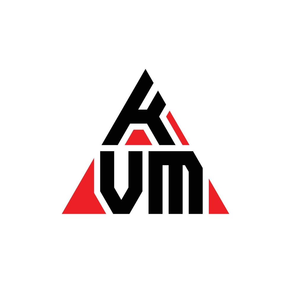 design de logotipo de letra de triângulo kvm com forma de triângulo. monograma de design de logotipo de triângulo kvm. modelo de logotipo de vetor de triângulo kvm com cor vermelha. logotipo triangular kvm logotipo simples, elegante e luxuoso.