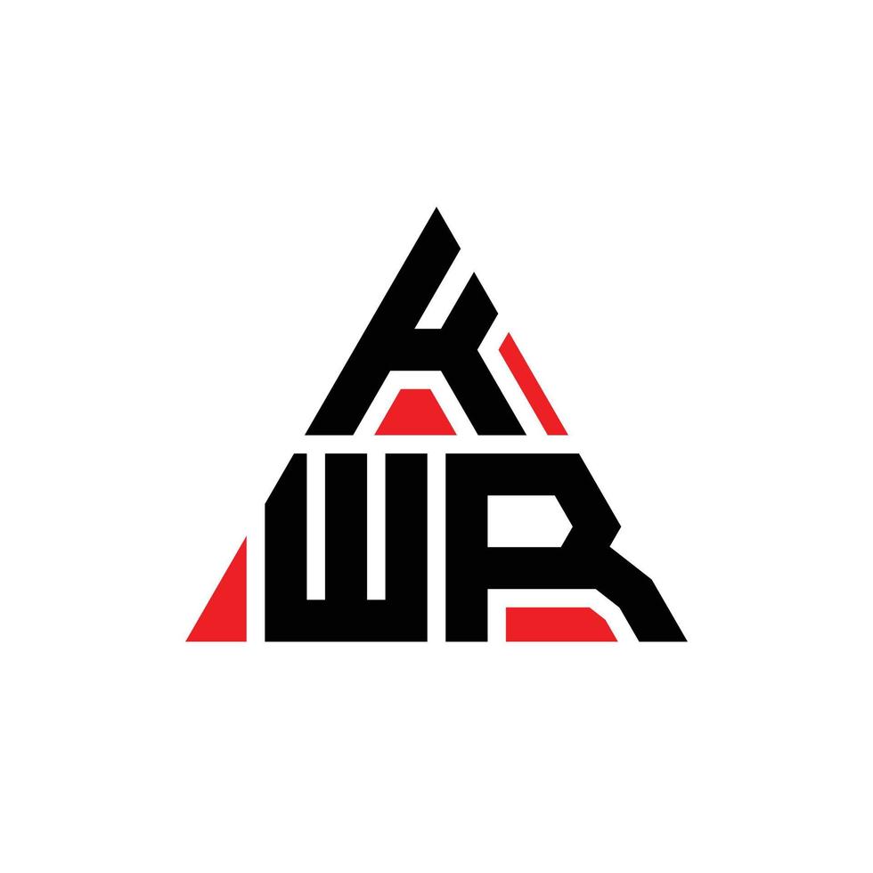 design de logotipo de letra de triângulo kwr com forma de triângulo. monograma de design de logotipo de triângulo kwr. modelo de logotipo de vetor de triângulo kwr com cor vermelha. logotipo triangular kwr logotipo simples, elegante e luxuoso.