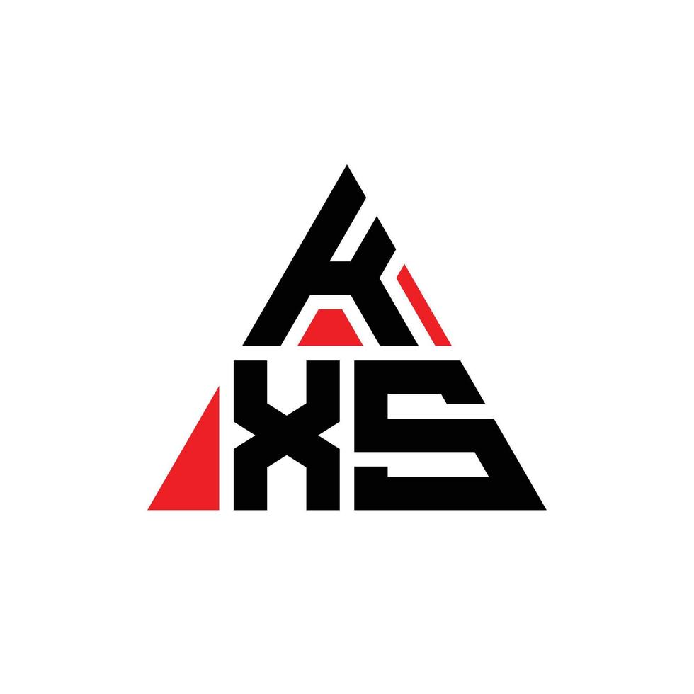 design de logotipo de letra de triângulo kxs com forma de triângulo. monograma de design de logotipo de triângulo kxs. modelo de logotipo de vetor de triângulo kxs com cor vermelha. kxs logotipo triangular simples, elegante e luxuoso.