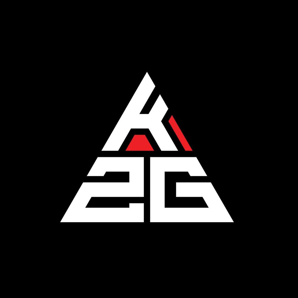 kzg design de logotipo de letra de triângulo com forma de triângulo. kzg triângulo logotipo design monograma. modelo de logotipo de vetor de triângulo kzg com cor vermelha. kzg logotipo triangular logotipo simples, elegante e luxuoso.
