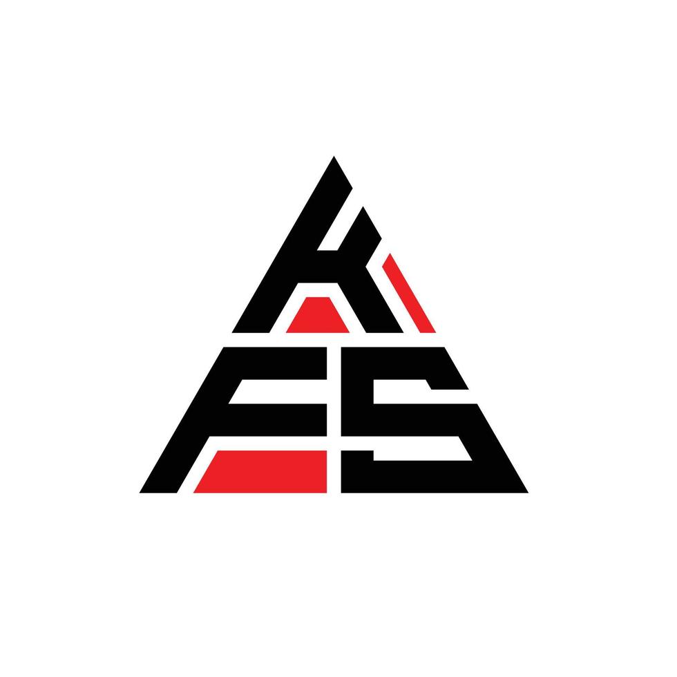 kfs design de logotipo de letra de triângulo com forma de triângulo. monograma de design de logotipo de triângulo kfs. modelo de logotipo de vetor de triângulo kfs com cor vermelha. logotipo triangular kfs logotipo simples, elegante e luxuoso.