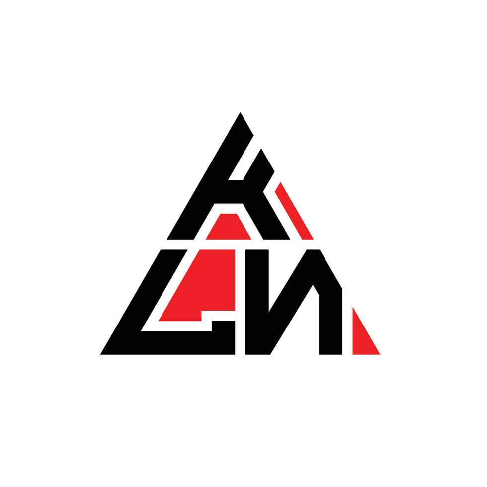 kln design de logotipo de letra de triângulo com forma de triângulo. monograma de design de logotipo de triângulo kln. modelo de logotipo de vetor kln triângulo com cor vermelha. kln logotipo triangular logotipo simples, elegante e luxuoso.