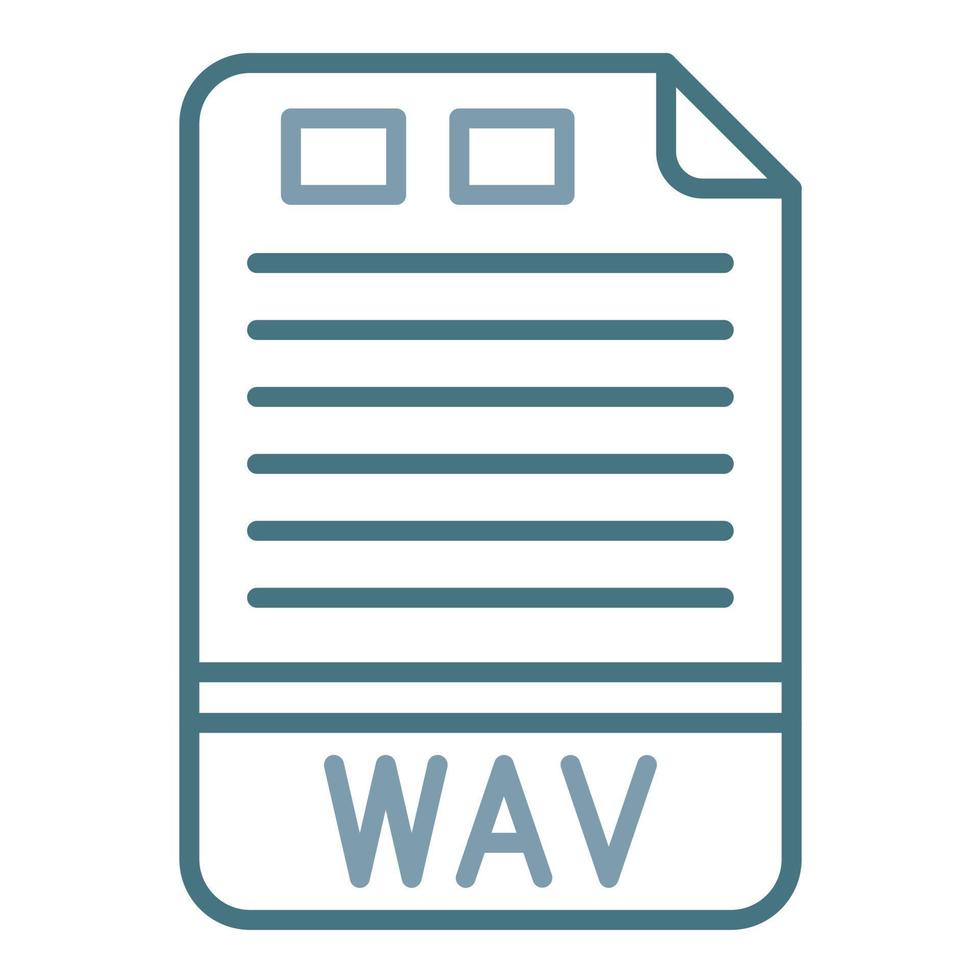 ícone de duas cores de linha wav vetor