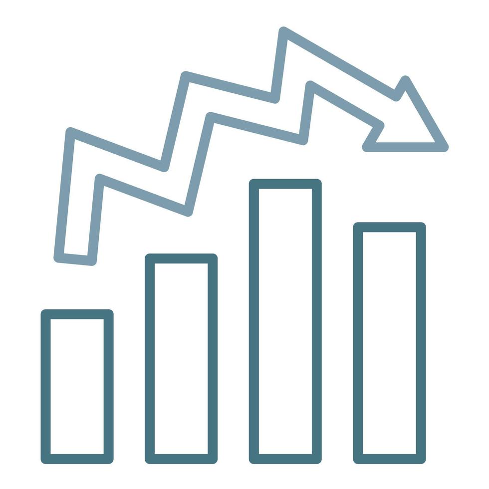 ícone de duas cores de linha de estatísticas vetor