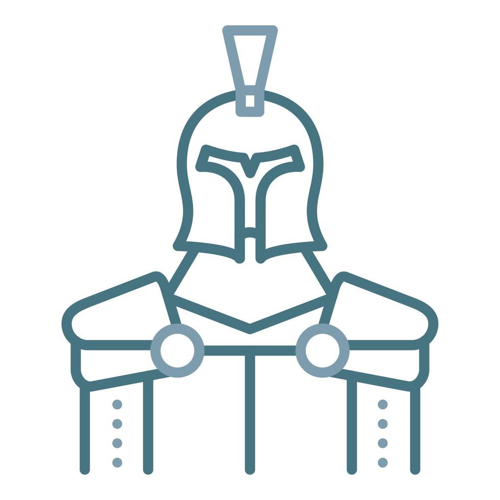 ícone de duas cores da linha do cavaleiro vetor