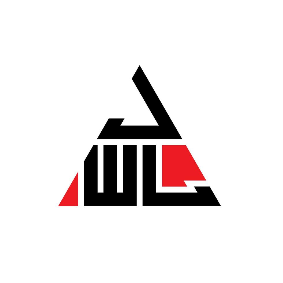 design de logotipo de letra de triângulo jwl com forma de triângulo. jwl triângulo logotipo design monograma. modelo de logotipo de vetor jwl triângulo com cor vermelha. logotipo triangular jwl logotipo simples, elegante e luxuoso.