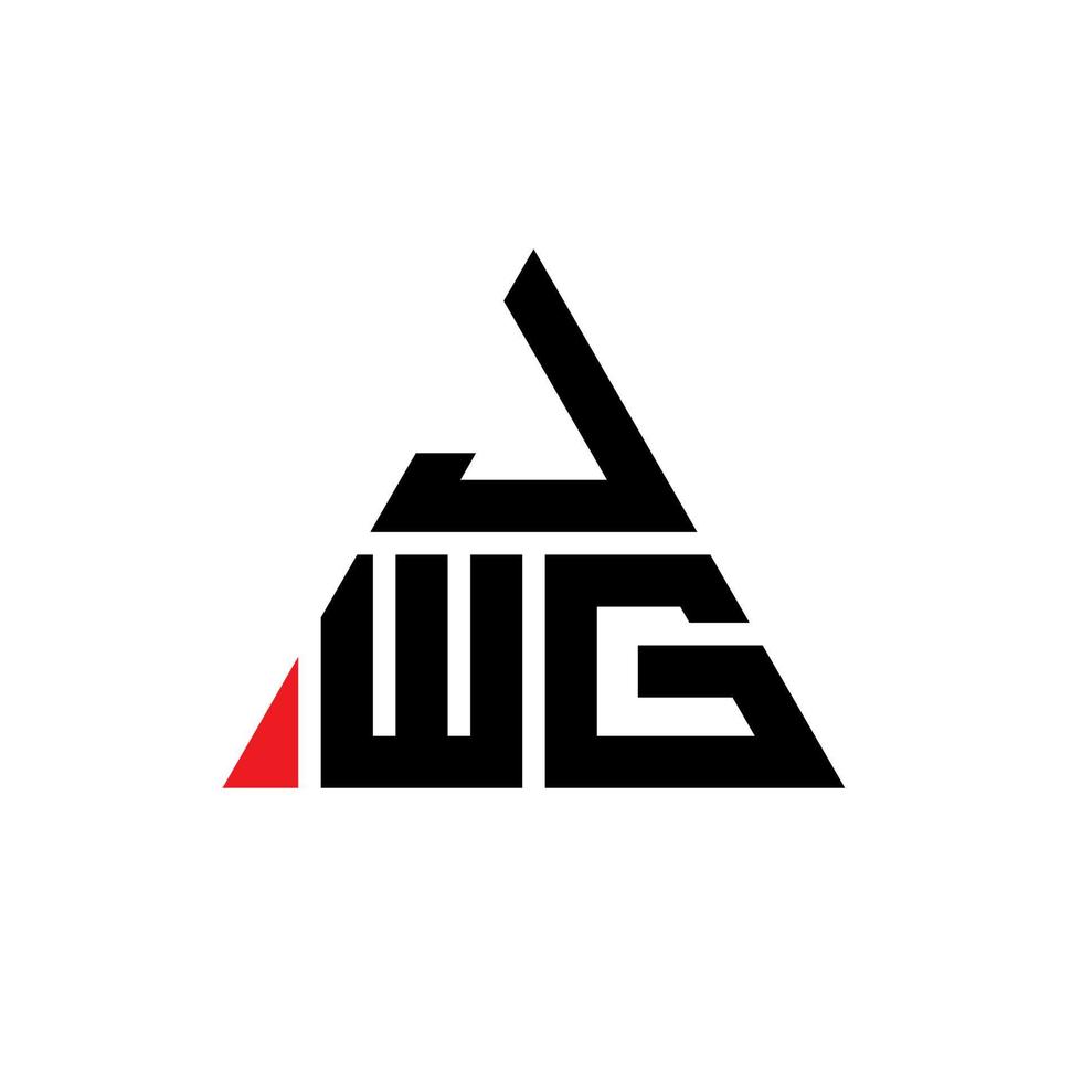 design de logotipo de letra de triângulo jwg com forma de triângulo. monograma de design de logotipo de triângulo jwg. modelo de logotipo de vetor de triângulo jwg com cor vermelha. jwg logotipo triangular logotipo simples, elegante e luxuoso.