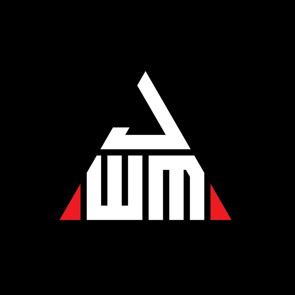 design de logotipo de letra de triângulo jwm com forma de triângulo. monograma de design de logotipo de triângulo jwm. modelo de logotipo de vetor de triângulo jwm com cor vermelha. logotipo triangular jwm logotipo simples, elegante e luxuoso.