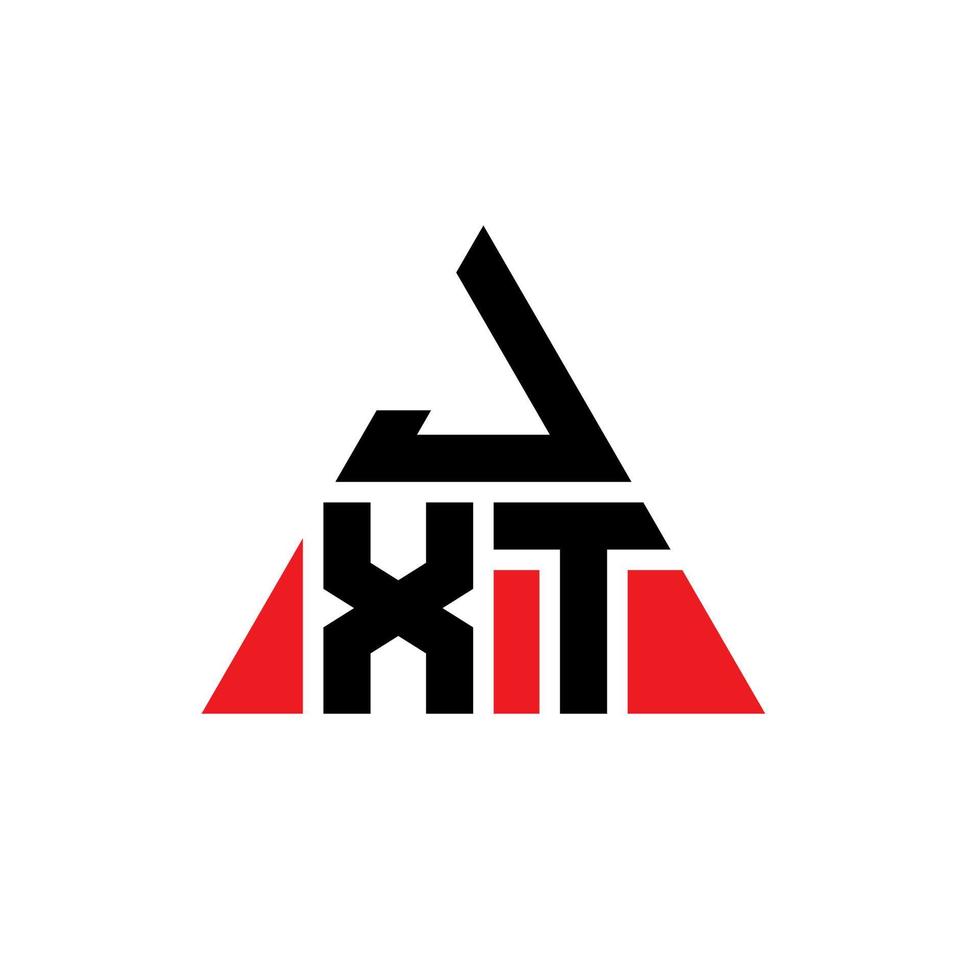 design de logotipo de letra de triângulo jxt com forma de triângulo. monograma de design de logotipo de triângulo jxt. modelo de logotipo de vetor de triângulo jxt com cor vermelha. jxt logotipo triangular logotipo simples, elegante e luxuoso.