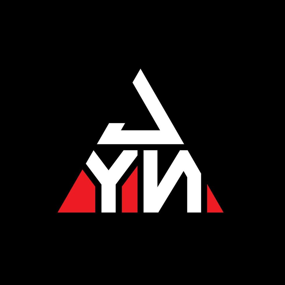 design de logotipo de carta triângulo jyn com forma de triângulo. monograma de design de logotipo jyn triângulo. modelo de logotipo de vetor jyn triângulo com cor vermelha. logotipo triangular jyn logotipo simples, elegante e luxuoso.