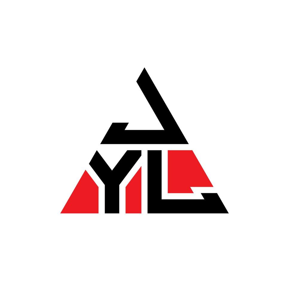 design de logotipo de carta triângulo jyl com forma de triângulo. monograma de design de logotipo de triângulo jyl. modelo de logotipo de vetor jyl triângulo com cor vermelha. logotipo triangular jyl logotipo simples, elegante e luxuoso.