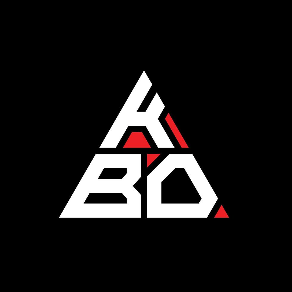 design de logotipo de letra de triângulo kbo com forma de triângulo. kbo triângulo logotipo design monograma. modelo de logotipo de vetor kbo triângulo com cor vermelha. kbo logotipo triangular logotipo simples, elegante e luxuoso.