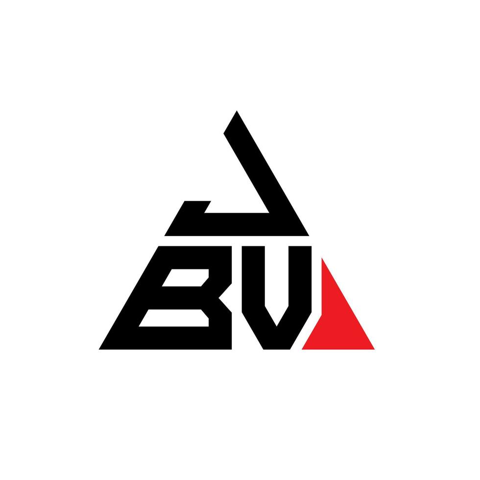 design de logotipo de letra triângulo jbv com forma de triângulo. monograma de design de logotipo de triângulo jbv. modelo de logotipo de vetor de triângulo jbv com cor vermelha. logotipo triangular jbv logotipo simples, elegante e luxuoso.