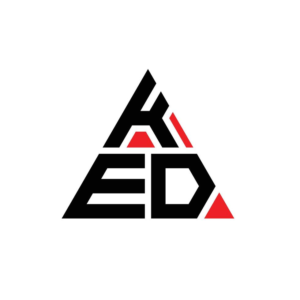 design de logotipo de letra triângulo ked com forma de triângulo. monograma de design de logotipo de triângulo ked. modelo de logotipo de vetor triângulo ked com cor vermelha. logotipo triangular ked logotipo simples, elegante e luxuoso.