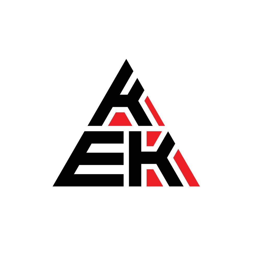 kek design de logotipo de letra de triângulo com forma de triângulo. kek monograma de design de logotipo de triângulo. modelo de logotipo de vetor kek triângulo com cor vermelha. kek logotipo triangular logotipo simples, elegante e luxuoso.